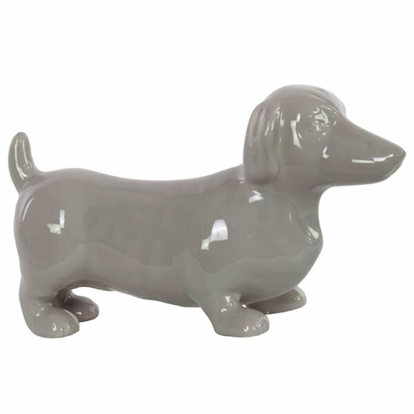 Smartgifts Urban Trends Collection  Ceramic Standing Dachshund Dog Figurine - Gray SM2502074